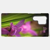 ピンクパーソナライズされたの花サムスンケース SAMSUNG GALAXYケース (裏面横)