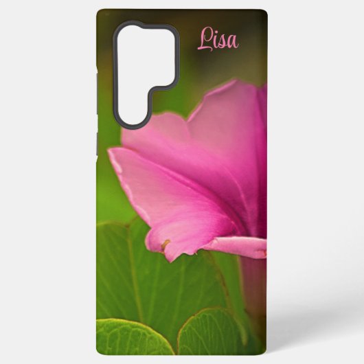 ピンクパーソナライズされたの花サムスンケース SAMSUNG GALAXYケース (裏面)