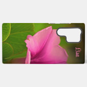 ピンクパーソナライズされたの花サムスンケース SAMSUNG GALAXYケース (裏面横)