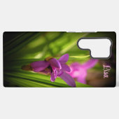ピンクパーソナライズされたの花サムスンケース SAMSUNG GALAXYケース (裏面横)