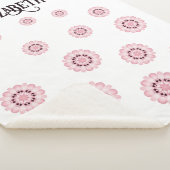 ピンクパーソナライズされたの花柄 シェルパブランケット (3/4)