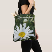 ピンクパーソナライズされたの花/名前の花嫁&日付 トートバッグ (クローズアップ)