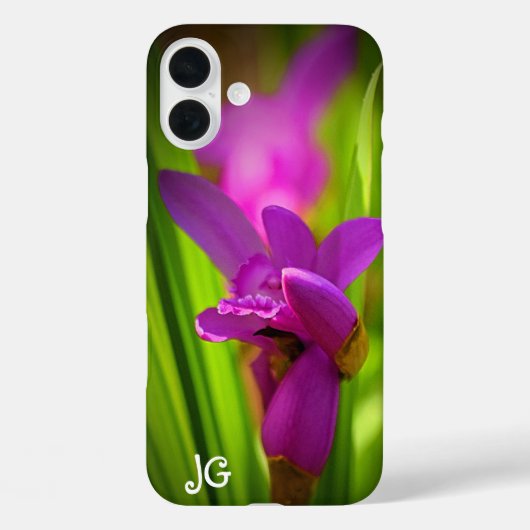 ピンクパーソナライズされたの花Apple iPhoneケース Case-Mate iPhoneケース (裏面)