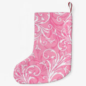 ピンクパーソナライズされたの装飾的なクリスマスストッキング スモールクリスマスストッキング (裏面)