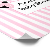 ピンクパーソナライズされたの赤ちゃんシャワー用ポスター記念 ポスター (角)