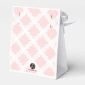 ピンクパーソナライズされたの赤ちゃん女の子の洗礼金ゴールドクロス フェイバーボックス (裏面サイド)