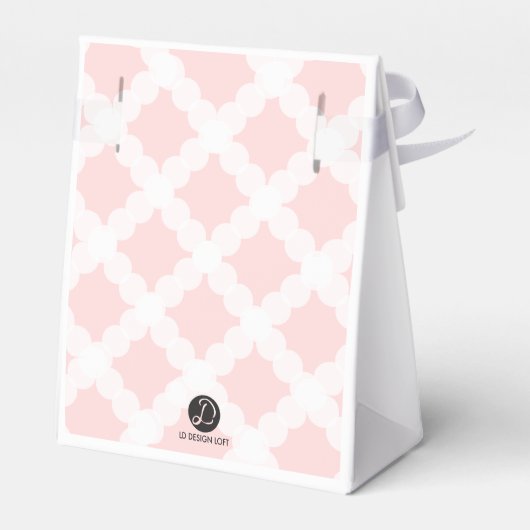 ピンクパーソナライズされたの赤ちゃん女の子の洗礼金ゴールドクロス フェイバーボックス (裏面サイド)