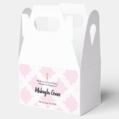 ピンクパーソナライズされたの赤ちゃん女の子バプテスマありがとうギフト フェイバーボックス (オープン)