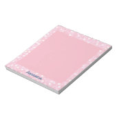 ピンクパーソナライズされたの《写真》ぼけ味枠 ノートパッド (回転)