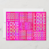 ピンクパーソナライズされたの「愛」 カード (正面)