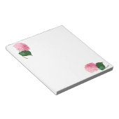 ピンクパーソナライズされたアジサイのメモ帳 ノートパッド (アングル)