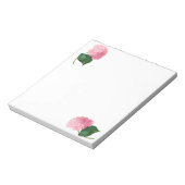 ピンクパーソナライズされたアジサイのメモ帳 ノートパッド (回転)