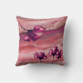 ピンクパーソナライズされたアート花枕 クッション (裏面)