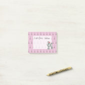 ピンクパーソナライズされたエッフェルタワープードルメモ帳 ポストイット (デスク上)