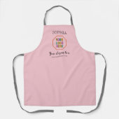 ピンクパーソナライズされたエプロンと会社のロカスタムゴ エプロン (正面)