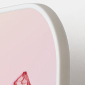 ピンクパーソナライズされたエレガントの弓chinoiserie ピックルボールラケット (左詳細)