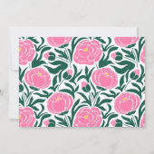 ピンクパーソナライズされたエレガントの牡丹の花 ノートカード (裏面)