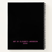 ピンクパーソナライズされたエレガントの脚本女の子のスケッチブック ノートブック (裏面)