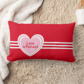 ピンクパーソナライズされたエレガントク白ハート赤恋 ランバークッション (ブランケット)