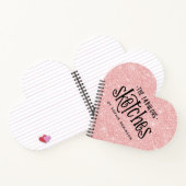 ピンクパーソナライズされたエレガントグリッタースケッチブック ノートブック (内部)