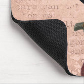 ピンクパーソナライズされたエレガントフローラモノグラム マウスパッド (コーナー)