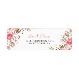 ピンクパーソナライズされたエレガントフローラ ラベル
