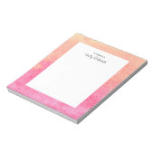ピンクパーソナライズされたオレンジウォーターカラーメモ帳 ノートパッド (回転)