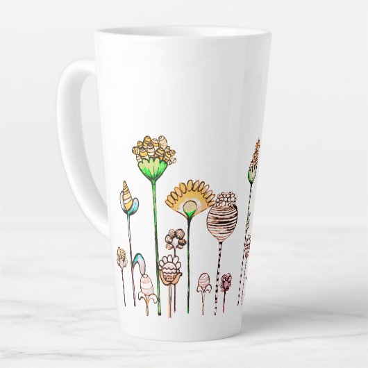 ピンクパーソナライズされたオレンジブラックスクリプパーソナライズされたト カフェラテマグ (左アングル)