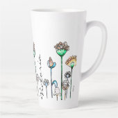 ピンクパーソナライズされたオレンジブラック カフェラテマグ (右)