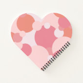 ピンクパーソナライズされたオレンジ分子ハート ノートブック (裏面)