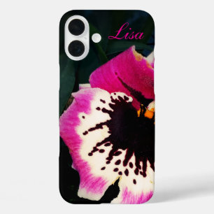 ピンクパーソナライズされたオーキッドアップルiPhoneケース iPhone 16 Plusケース