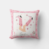 ピンクパーソナライズされたカウボーイブーツ&バブリー クッション (正面)