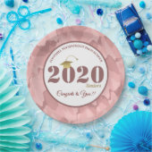 ピンクパーソナライズされたカモフラージパターン卒業 ペーパープレート (パーティー)