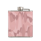 ピンクパーソナライズされたカモフラージュ電気パターン フラスク (裏面)