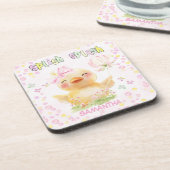 ピンクパーソナライズされたガモ コースター (左側)