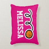 ピンクパーソナライズされたガールズバスケットボール装飾用クッション アクセントクッション (正面(垂直))