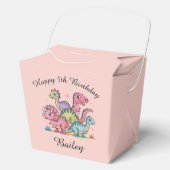 ピンクパーソナライズされたガールズ恐竜誕生日 フェイバーボックス (正面)