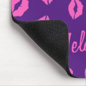 ピンクパーソナライズされたキスリップオンパープルマウスパッド マウスパッド (コーナー)