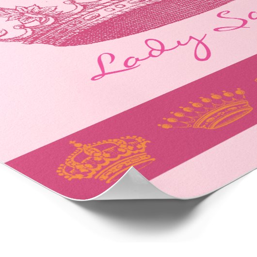 ピンクパーソナライズされたクラウン ポスター (角)