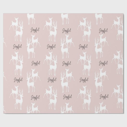 ピンクパーソナライズされたクリスマスデアーズラッピング紙 ラッピングペーパー (フラット)