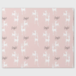 ピンクパーソナライズされたクリスマスデアーズラッピング紙 ラッピングペーパー