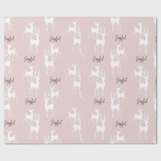 ピンクパーソナライズされたクリスマスデアーズラッピング紙 ラッピングペーパー (シーム)
