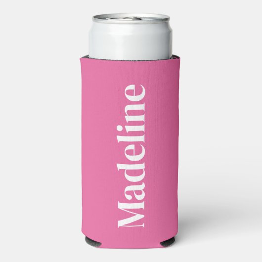 ピンクパーソナライズされたクーラーボックスバチェロレッテ スリム缶クーラー (Seltzer裏面)