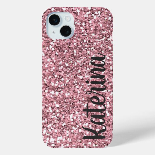 ピンクパーソナライズされたグリッターお名前。 Case-Mate iPhoneケース (裏面)