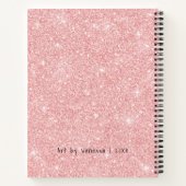 ピンクパーソナライズされたグリッターアーティストスケッチブック ノートブック (裏面)