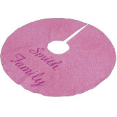 ピンクパーソナライズされたグリッタークリスマスツリースカート ブラッシュドポリエステルツリースカート (アングル)