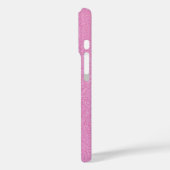 ピンクパーソナライズされたグリッターモノグラム Case-Mate iPhoneケース (裏面 / 左)