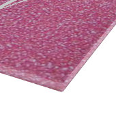 ピンクパーソナライズされたグリッター切削板 カッティングボード (角)