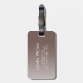 ピンクパーソナライズされたグリッター名グラデーションモノグラム ラゲッジタグ (裏面縦)