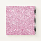 ピンクパーソナライズされたグリッター著者日記 ノートブック (裏面)